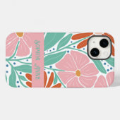 レトロ花柄名前をカスタムする Case-Mate iPhoneケース (裏面 (横))