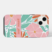 レトロ花柄名前をカスタムする iPhoneケース (裏面横)