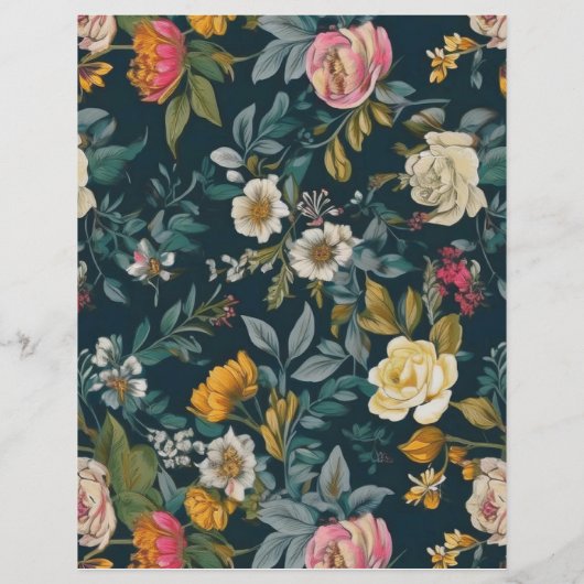 レトロ花柄紙 (裏面)