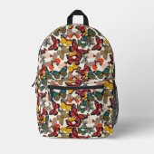 レトロ花柄2 プリントバックパック (正面)