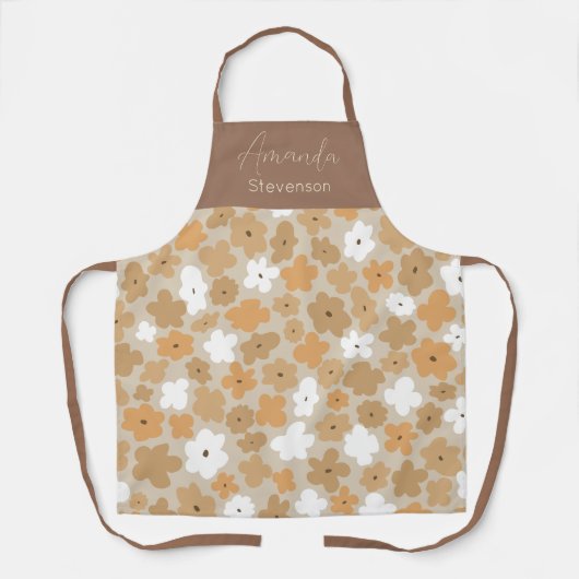 レトロ花柄 エプロン (正面)