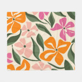 レトロ花柄 フリースブランケット (正面(横))