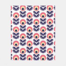 レトロ花柄 フリースブランケット