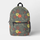 レトロ花柄 プリントバックパック (正面)