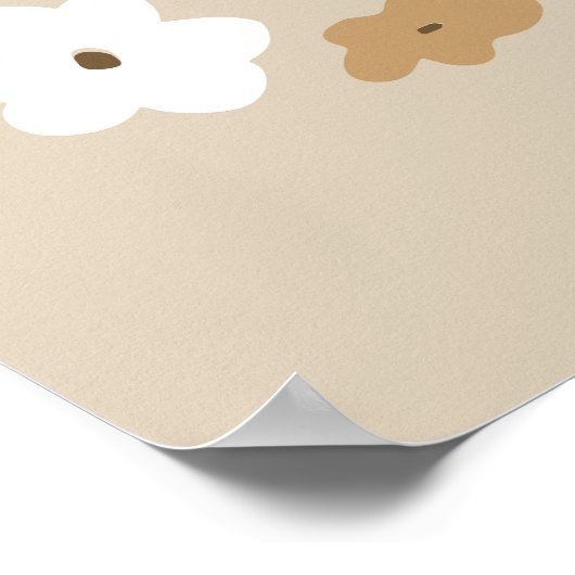 レトロ花柄 ポスター (角)