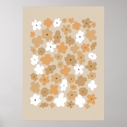 レトロ花柄 ポスター (正面)