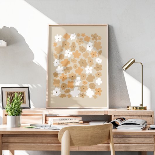 レトロ花柄 ポスター