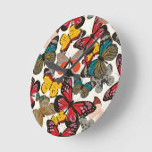 レトロ花柄 ラウンド壁時計 (傾斜)