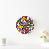 レトロ花柄 ラウンド壁時計 (ホーム)