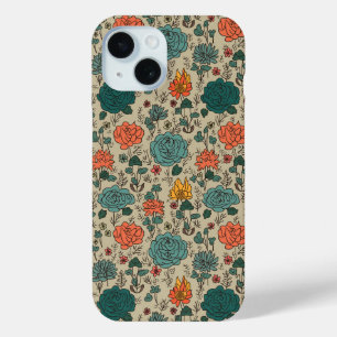 レトロ花柄iPhone 15ケース iPhone 15ケース