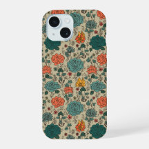 レトロ花柄iPhone 15ケース
