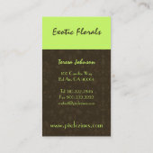 レトロ花模様付きダマスク名刺 名刺 (裏面)