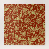 レトロ花模様:ヴィンテージパターンの背景 ジグソーパズル (横)