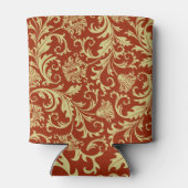 レトロ花模様:ヴィンテージパターンの背景 缶クーラー (裏面)