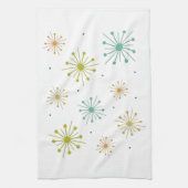 レトロ花火スターバストカラフルミッドセンチュリー キッチンタオル (縦)