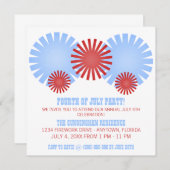 レトロ花火独立日パーティー招待状 招待状 (正面/裏面)