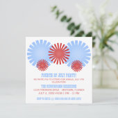 レトロ花火独立日パーティー招待状 招待状 (スタンド正面)