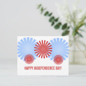 レトロ花火7月4日はがき ポストカード (スタンド正面)