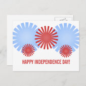 レトロ花火7月4日はがき ポストカード (正面/裏面)