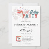 レトロ花火7月4日パーティの招待状 招待状 (正面)