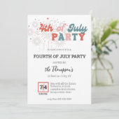 レトロ花火7月4日パーティの招待状 招待状 (スタンド正面)