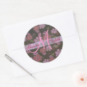 レトロ花紋章 ラウンドシール (封筒)