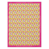 レトロ花芽カラフルデイジー花柄 テーブルクロス (正面)