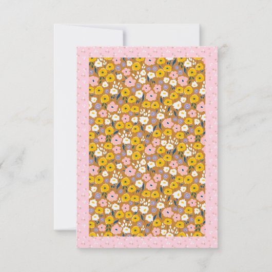 レトロ花葬儀ありがとう悔やみや弔慰 ノートカード (裏面)