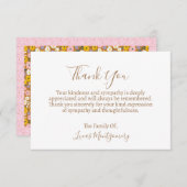 レトロ花葬儀ありがとう悔やみや弔慰 ノートカード (正面/裏面)