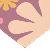 レトロ花60s 70s花柄ピンク紫 ショートテーブルランナー (コーナー)