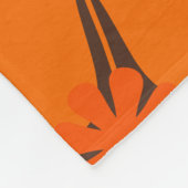 レトロ花60s 70s花柄ブラウンオレンジ フリースブランケット (角)