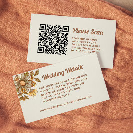 レトロ花 |の結婚WebサイトQRコード エンクロージャーカード