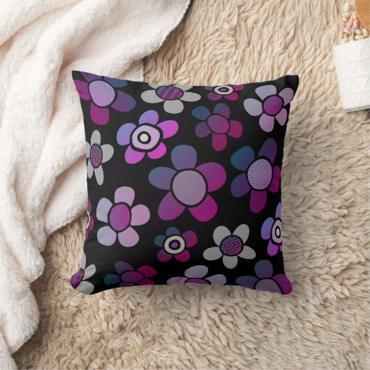 レトロ花 クッション (ブランケット)