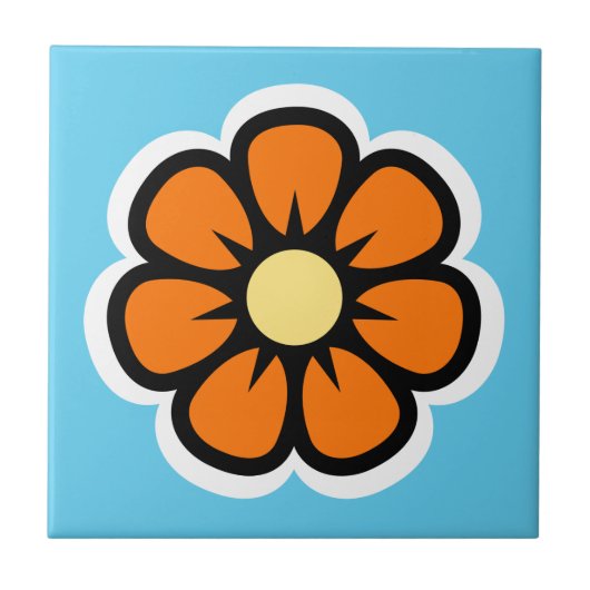 レトロ花 タイル (正面)