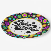 レトロ花 ペーパープレート (アングル)