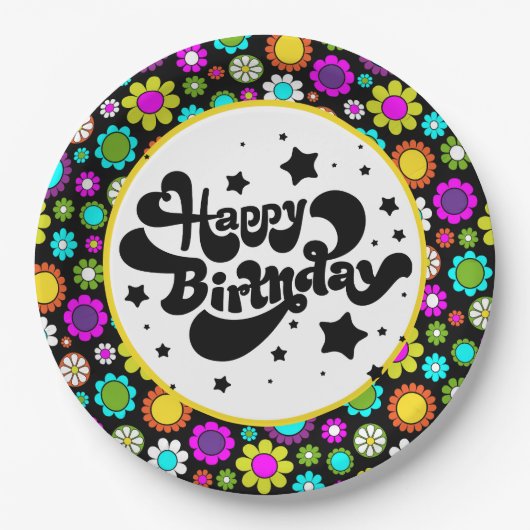 レトロ花 ペーパープレート (正面)