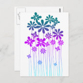 レトロ花 ポストカード (正面/裏面)