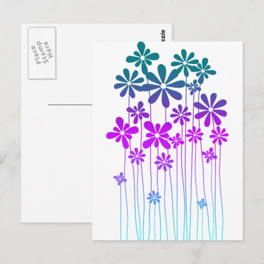 レトロ花 ポストカード (正面/裏面)