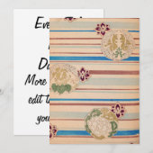 レトロ花 招待状 (正面/裏面)