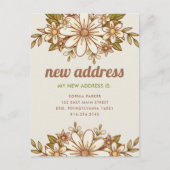 レトロ花 |新しいアドレスの移動のお知らせ ポストカード (正面)