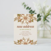 レトロ花 |新しいアドレスの移動のお知らせ ポストカード (スタンド正面)