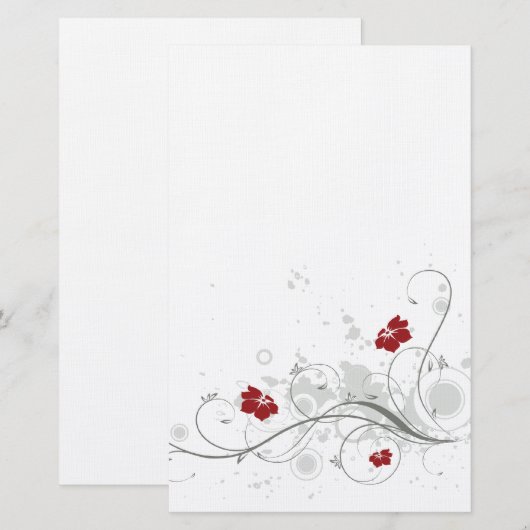 レトロ花（静止） 便箋 (正面/裏面)