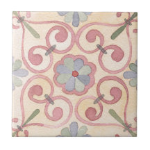 レトロ芸術的なピンクのフローラのボヘミアン抽象芸術