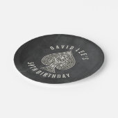 レトロ芸術的エースのスペードカスタムトランプのポーカーパーティー ペーパープレート (アングル)