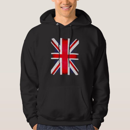 レトロ英国イギリス連合ジャック英国国旗の愛国心 パーカ (正面)