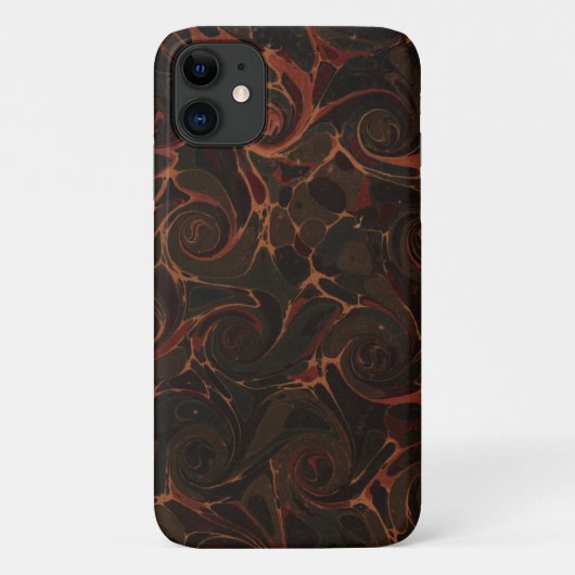 レトロ茶色の渦巻き Case-Mate iPhoneケース (裏面)