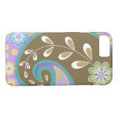 レトロ茶色ペイズリーモチーフカスタム Case-Mate iPhoneケース (裏面(横))