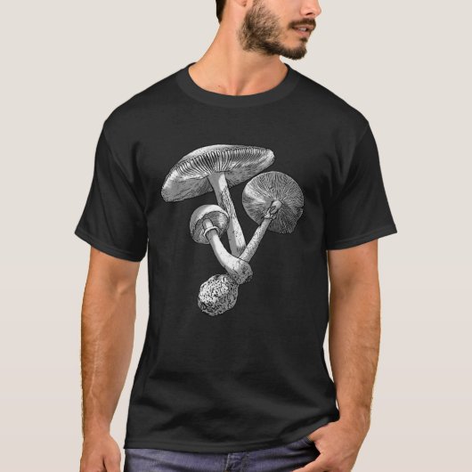 レトロ菌胞子を形成するキノコ菌のshroom picker tシャツ (正面)