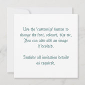 レトロ華美ヴィンテージアートピーコック羽根招待状 招待状 (裏面)