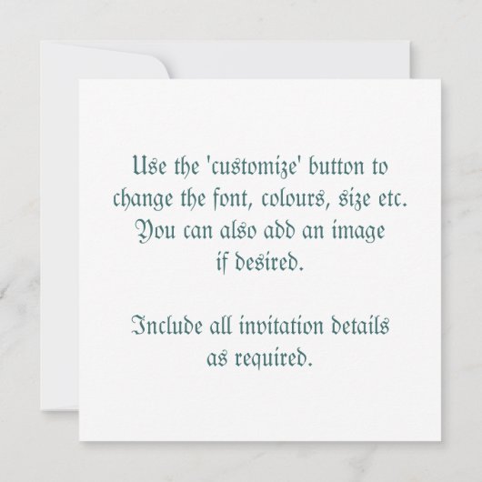 レトロ華美ヴィンテージアートピーコック羽根招待状 招待状 (裏面)